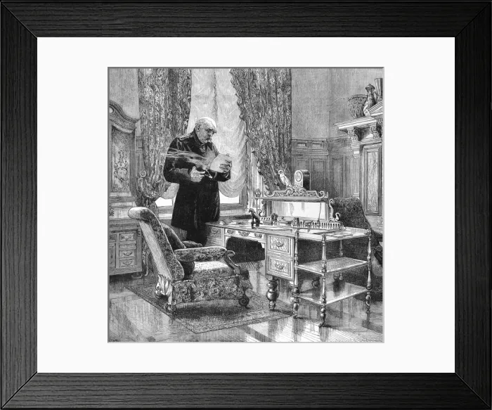 Framed Print : Prince Otto von Bismarck in his study, 1882 Framed Print : Prince Otto von Bismarck in his study, 1882