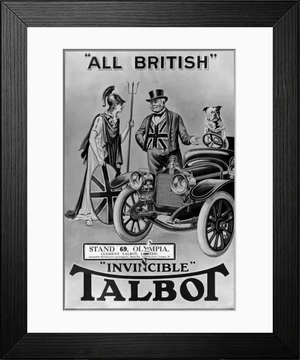 Framed Print : Talbot Car Advertisement, 1912