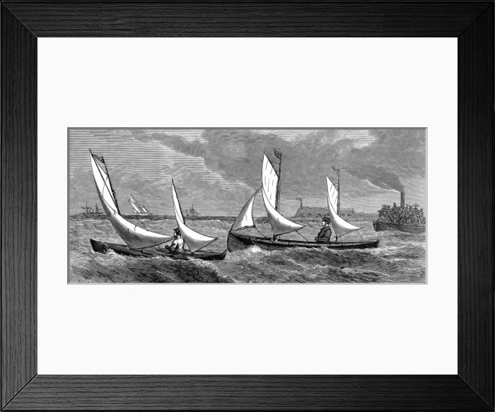 Framed Print : Sailing Canoe Race in the Solent, 1871 Framed Print : Sailing Canoe Race in the Solent, 1871