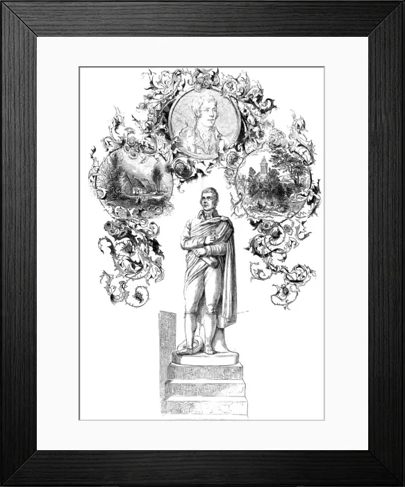 Framed Print : Robert Burns Statue, 1844 Framed Print : Robert Burns Statue, 1844