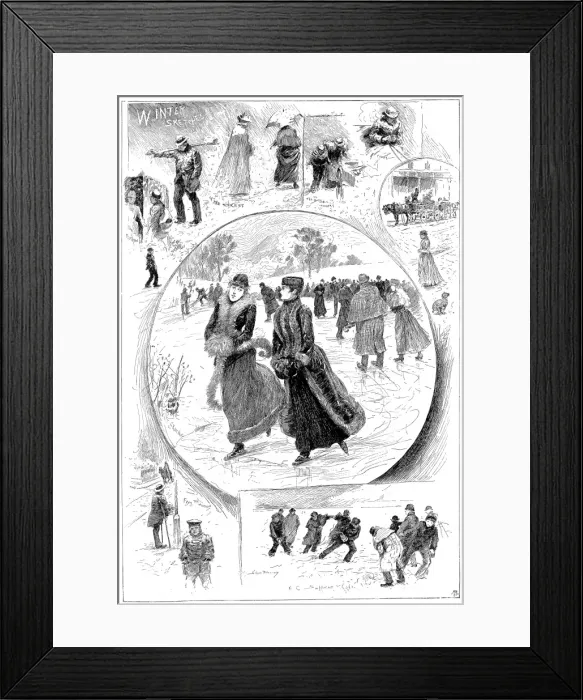 Framed Print : Winter Scenes, Britain, c. 1897 Framed Print : Winter Scenes, Britain, c. 1897