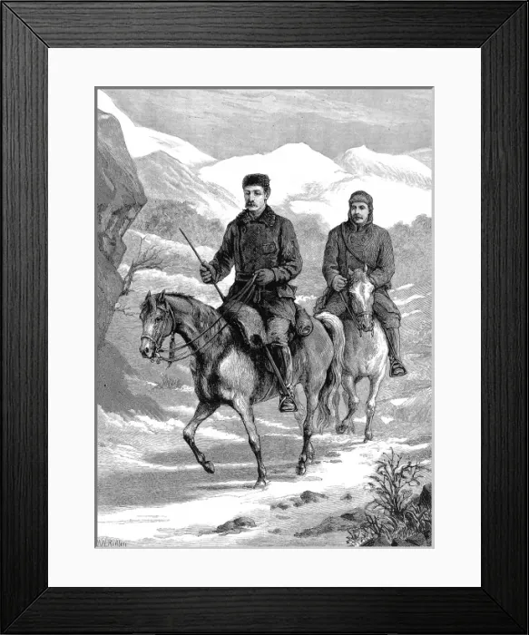 Framed Print : Captain Frederick Burnaby on the Road to Khiva, 1875