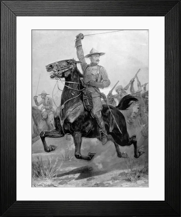 Framed Print : Sir Robert Baden-Powell leading a cavalry charge, 1899 Framed Print : Sir Robert Baden-Powell leading a cavalry charge, 1899