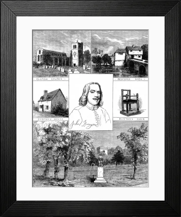 Framed Print : John Bunyans Bedford, 1874 Framed Print : John Bunyans Bedford, 1874