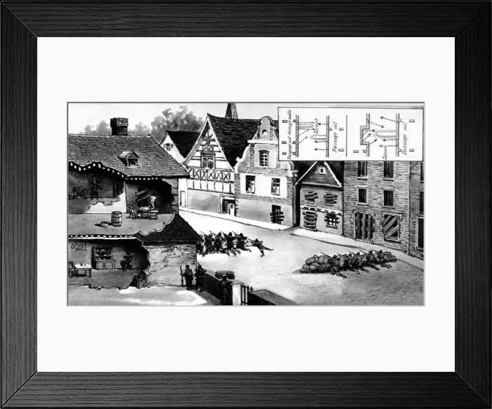 Framed Print : Street and house-to-house fighting. A commonplace of the struggle on the Franco-Belgian border
