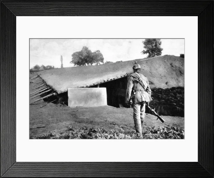 Framed Print : An exceptionally large splinter-proof shelter: A feature of modren entrenchments Framed Print : An exceptionally large splinter-proof shelter: A feature of modren entrenchments