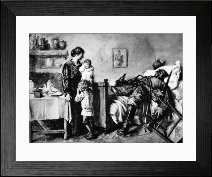 Framed Print : The Intruder: What the billeting of German soldiers too often means to French Framed Print : The Intruder: What the billeting of German soldiers too often means to French