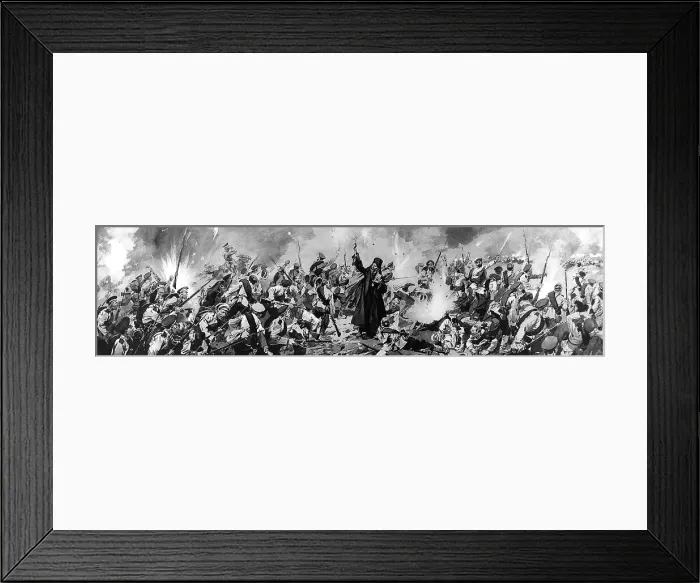 Framed Print : Blessing the charging troops: A Russian priest on the field Framed Print : Blessing the charging troops: A Russian priest on the field