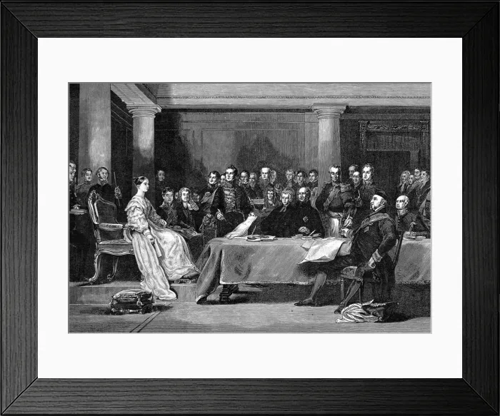 Framed Print : Queen Victorias First Council, Kensington Palace, 1837 Framed Print : Queen Victorias First Council, Kensington Palace, 1837