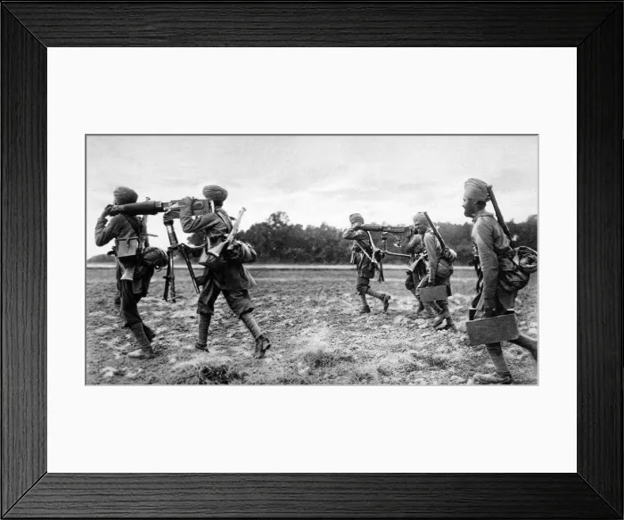 Framed Print : Indian machine gunners mobilize Framed Print : Indian machine gunners mobilize