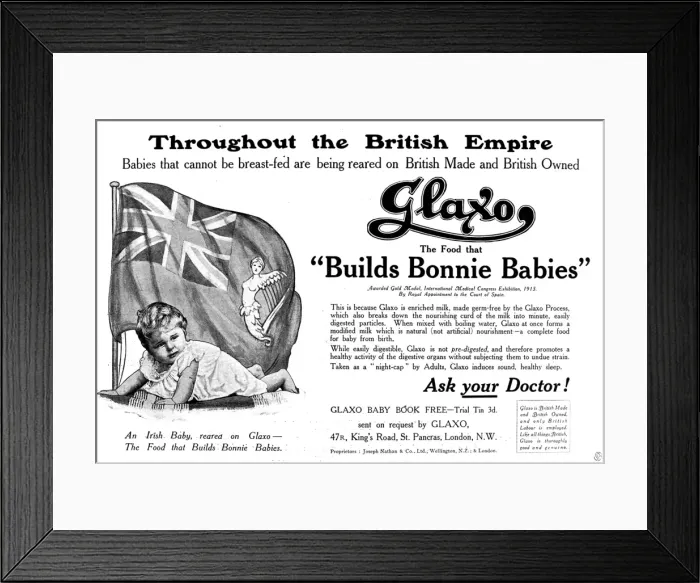 Framed Print : Glaxo baby food advertisement Framed Print : Glaxo baby food advertisement