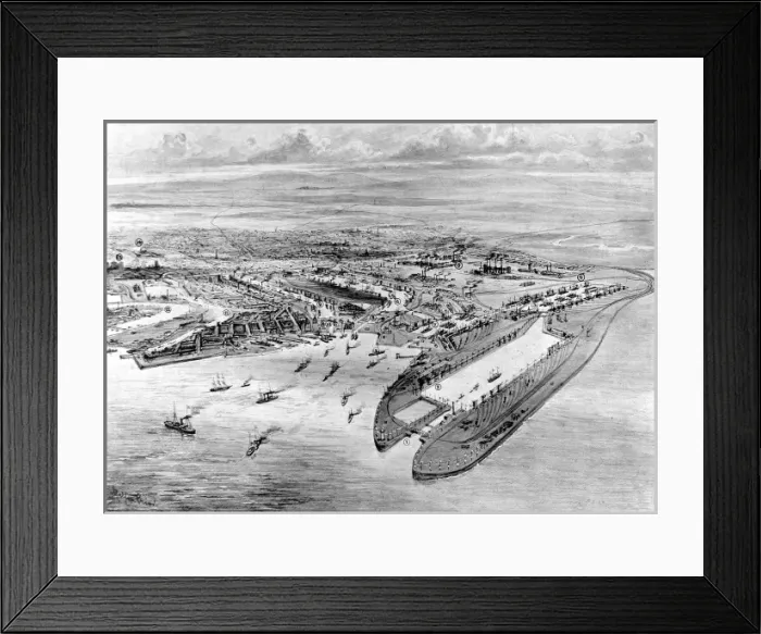 Framed Print : Cardiff Docks, Wales, 1907 Framed Print : Cardiff Docks, Wales, 1907