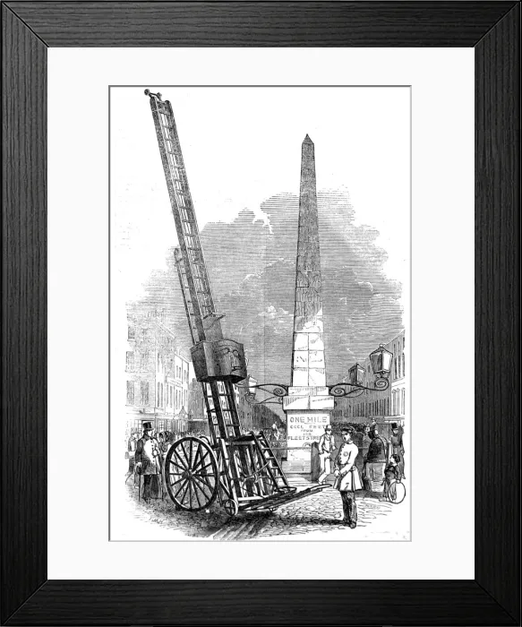 Framed Print : Daviess Portable Fire Escape, Blackfriars, London, 1849 Framed Print : Daviess Portable Fire Escape, Blackfriars, London, 1849