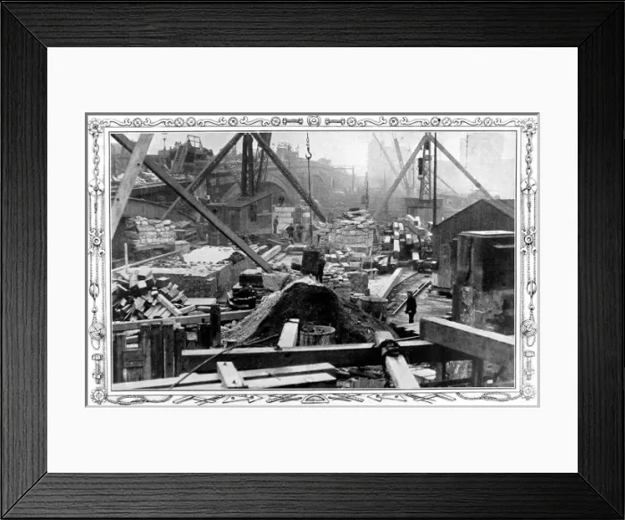 Framed Print : The Widening of Blackfriars Bridge, London, 1908