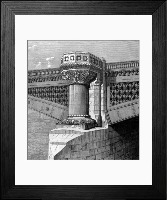 Framed Print : Pier of Blackfriars Bridge, London, 1869