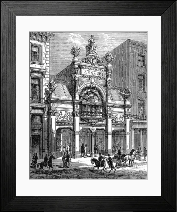 Framed Print : New Arcade, Old Bond Street, London, 1880 Framed Print : New Arcade, Old Bond Street, London, 1880