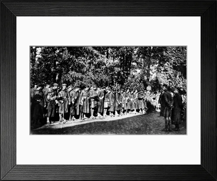 Framed Print : The London Scottish role call after the charge at Messine