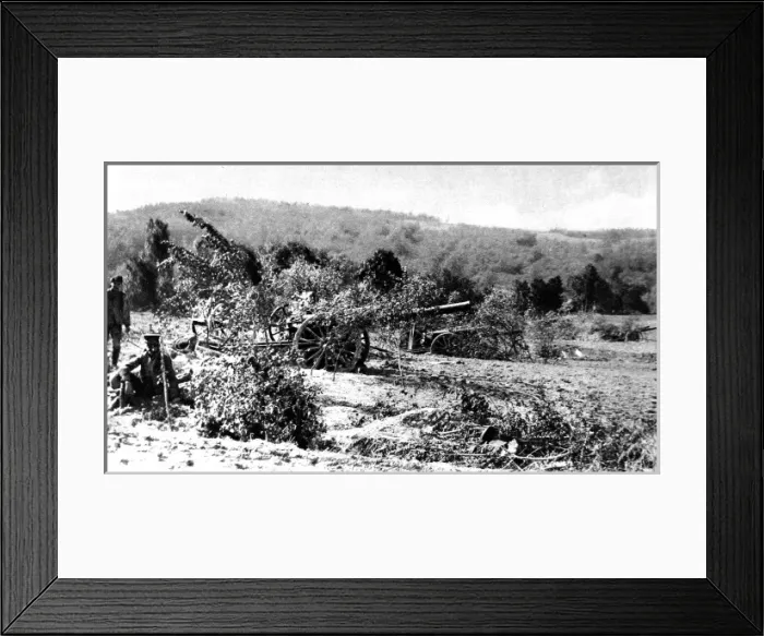 Framed Print : British guns camouflaged from the range-seeking German airmen Framed Print : British guns camouflaged from the range-seeking German airmen