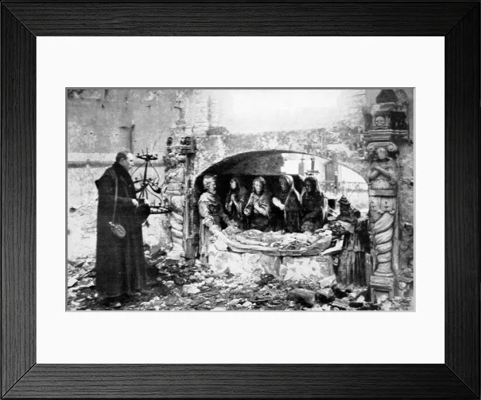 Framed Print : Comparatively undamaged amidst all the shells: The remarkable escape of one of the monuments in Ramscapelle Framed Print : Comparatively undamaged amidst all the shells: The remarkable escape of one of the monuments in Ramscapelle