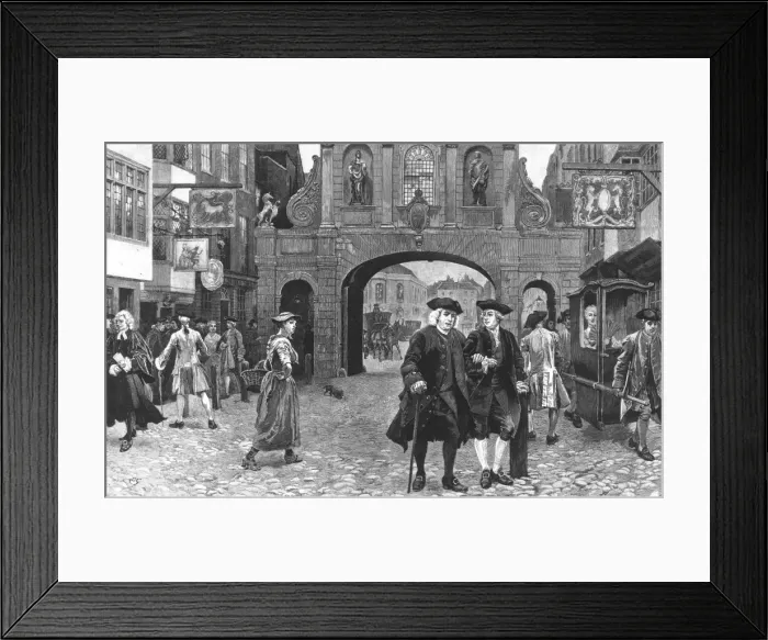 Framed Print : Boswell and Johnson walking down Fleet Street, London Framed Print : Boswell and Johnson walking down Fleet Street, London