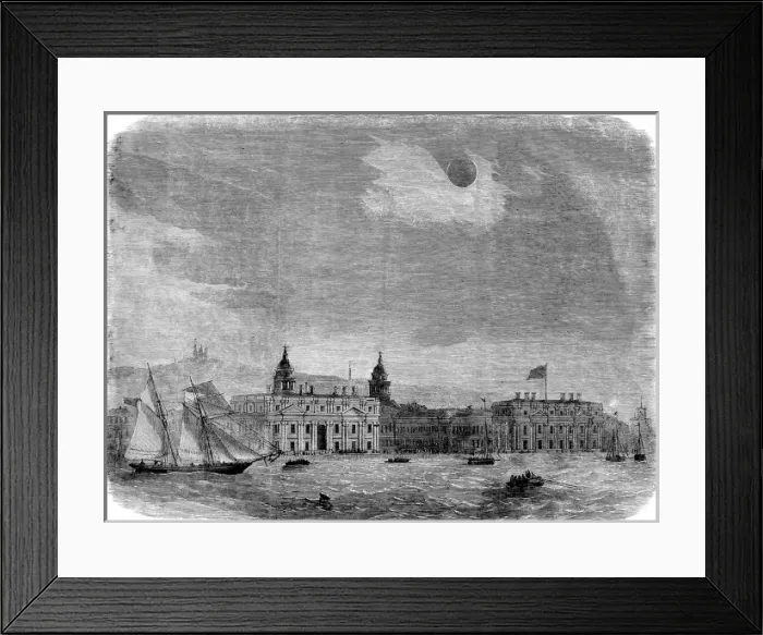 Framed Print : Solar Eclipse over Greenwich, London, 1858