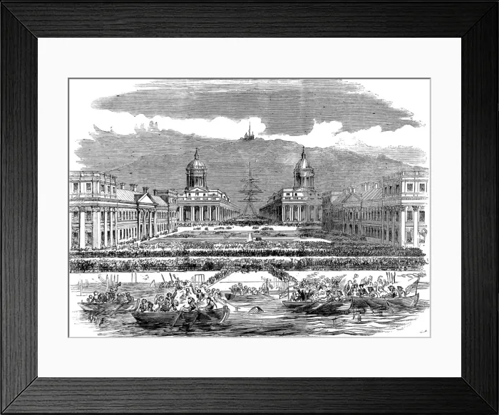 Framed Print : The Crowd at Greenwich for the passing of the Great Eastern