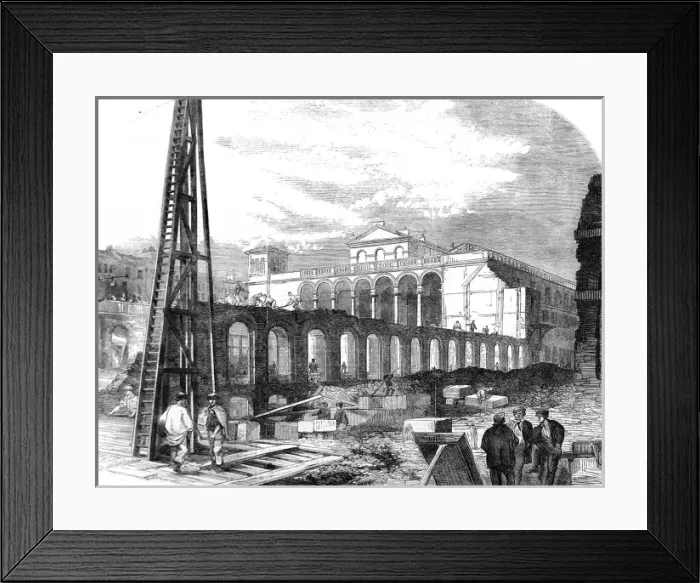 Framed Print : Demolition of Hungerford Market, London, 1862 Framed Print : Demolition of Hungerford Market, London, 1862
