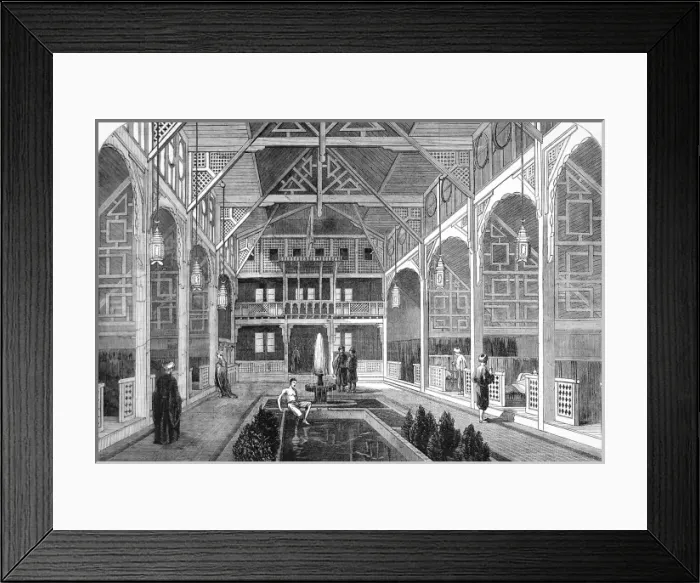 Framed Print : Turkish Baths, Jermyn Street, London, 1862