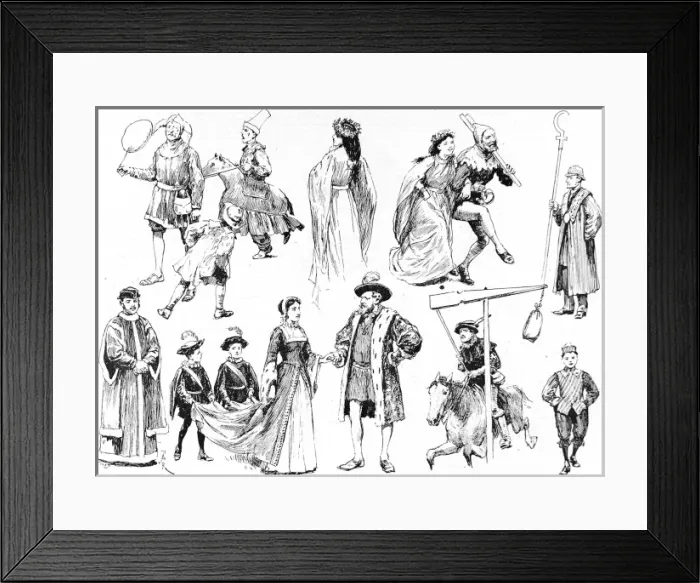 Framed Print : May Day Procession at St. Mary Cray, Kent, 1891