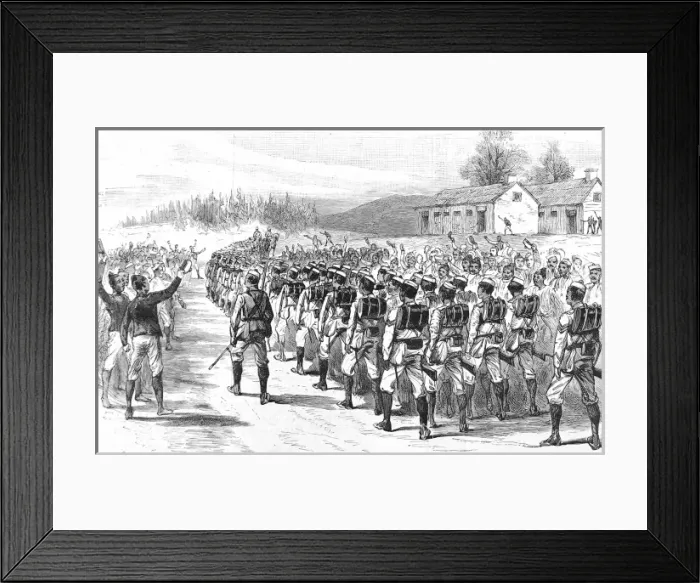 Framed Print : 44th Gurkha Light Infantry leaving Shillong, Assam, 1891 Framed Print : 44th Gurkha Light Infantry leaving Shillong, Assam, 1891