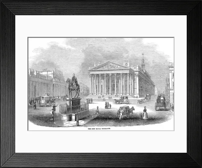 Framed Print : The Bank of England and the Royal Exchange, London, 1844 Framed Print : The Bank of England and the Royal Exchange, London, 1844