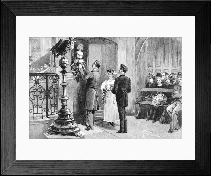 Framed Print : Unveiling the John Keats Bust, Hampstead Parish Church, 1894 Framed Print : Unveiling the John Keats Bust, Hampstead Parish Church, 1894