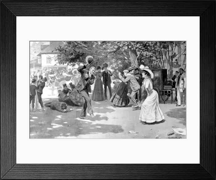 Framed Print : Holidaymakers dancing on Hampstead Heath, London, 1902 Framed Print : Holidaymakers dancing on Hampstead Heath, London, 1902