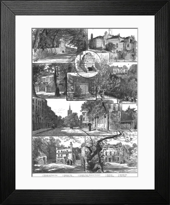 Framed Print : Sketches of Hampstead, London, 1886 Framed Print : Sketches of Hampstead, London, 1886