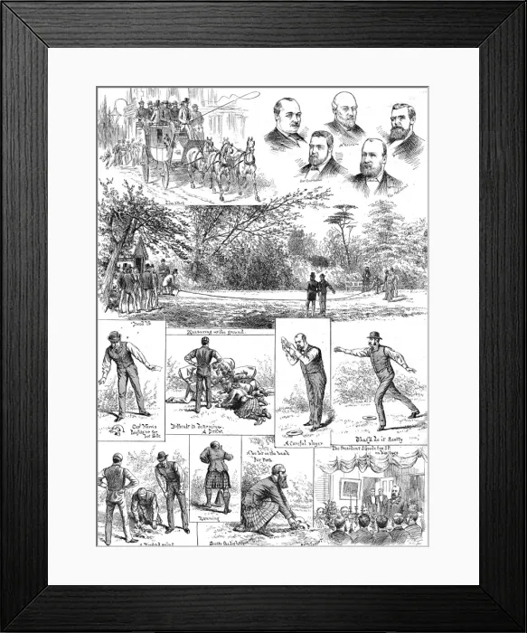 Framed Print : Quoits Match at Hampstead, 1888 Framed Print : Quoits Match at Hampstead, 1888
