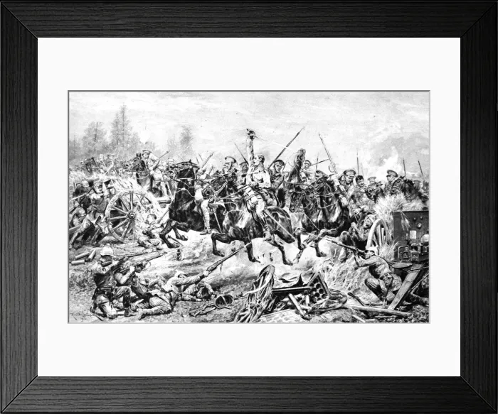 Framed Print : The charge of the 9th Lancers at a German battery near Mons Framed Print : The charge of the 9th Lancers at a German battery near Mons