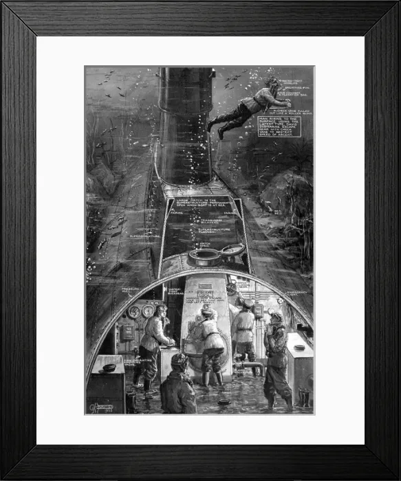 Framed Print : Escape System for British Submarines, 1933 Framed Print : Escape System for British Submarines, 1933