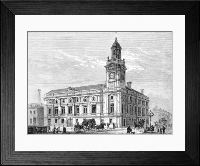 Framed Print : Holborn Townhall, London, 1880 Framed Print : Holborn Townhall, London, 1880
