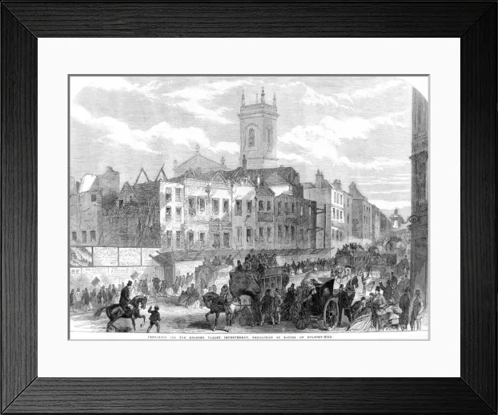 Framed Print : Holborn Hill, London, 1866 Framed Print : Holborn Hill, London, 1866