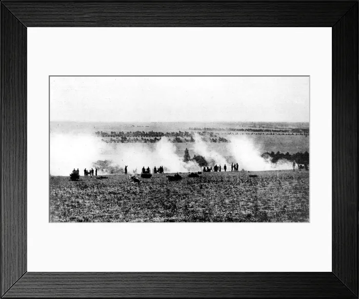 Framed Print : A French heavy battery in the artillery duel in the Argonne Framed Print : A French heavy battery in the artillery duel in the Argonne