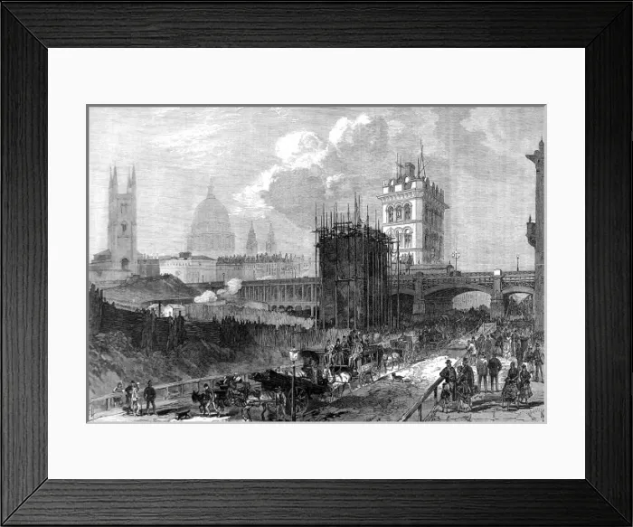 Framed Print : Holborn Vallley Viaduct, London, 1869
