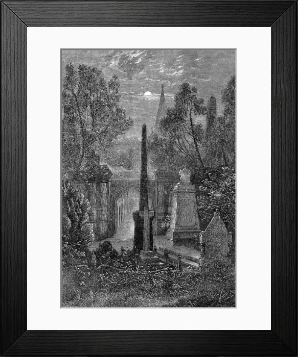 Framed Print : Highgate Cemetery, London, 19th century Framed Print : Highgate Cemetery, London, 19th century