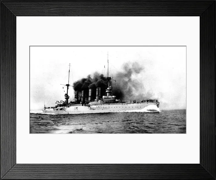 Framed Print : The German flag ship sunk by the British near the Falklands: The cruiser Scharnhorst