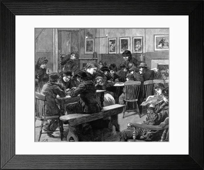 Framed Print : Youth Club in Islington, London, 1887 Framed Print : Youth Club in Islington, London, 1887