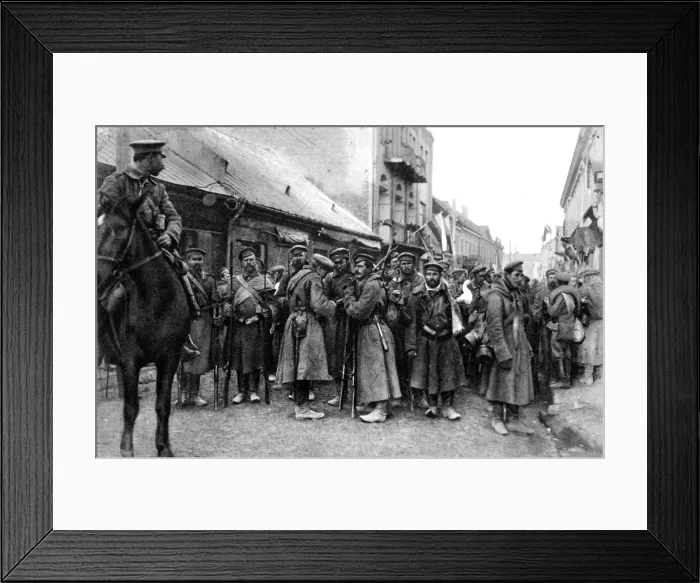 Framed Print : The advance guard of the Russians occupying a town in Poland Framed Print : The advance guard of the Russians occupying a town in Poland