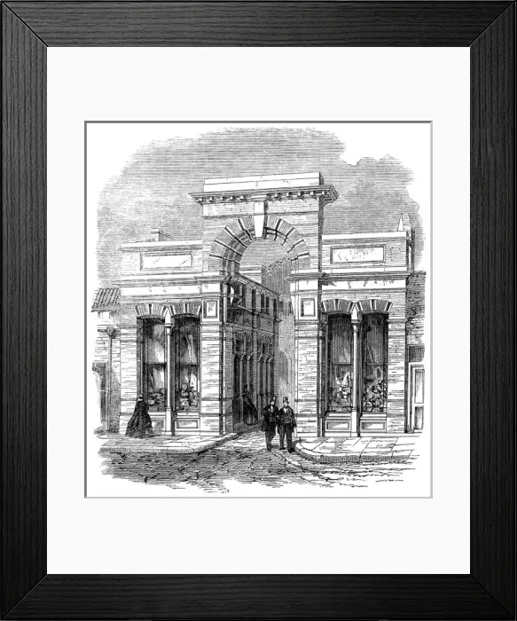Framed Print : Entrance to the Agricultural Hall, Islington, 1862 Framed Print : Entrance to the Agricultural Hall, Islington, 1862