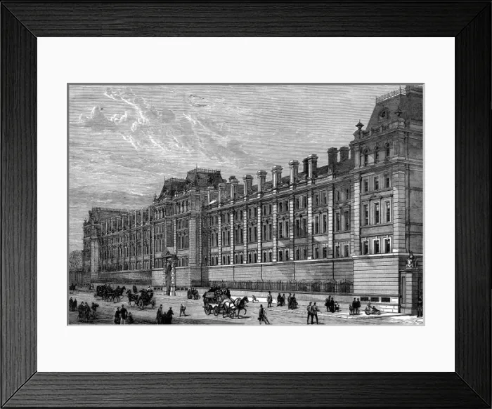 Framed Print : Horseguards Cavalry Barracks, Knightsbridge, 1880 Framed Print : Horseguards Cavalry Barracks, Knightsbridge, 1880