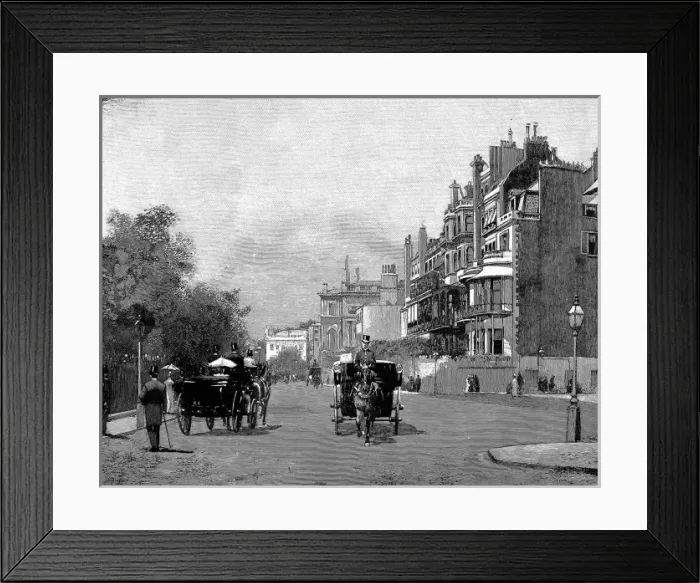 Framed Print : Park Lane, London, 1895