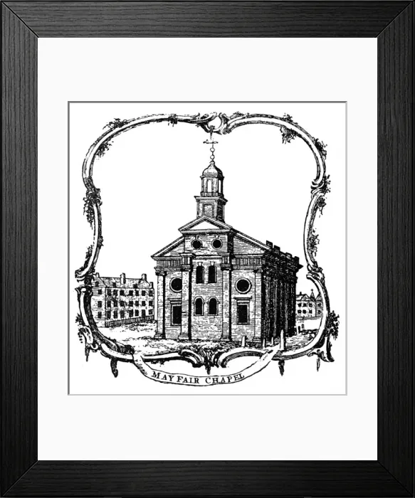 Framed Print : Mayfair Chapel, 18th century Framed Print : Mayfair Chapel, 18th century