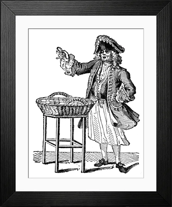 Framed Print : Gingerbread Seller in Mayfair, London, 18th century